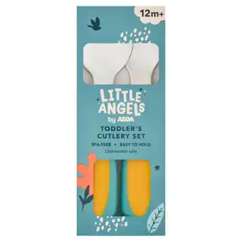 Asda LITTLE ANGELS by ASDA Toddler's Cutlery Set 12m+ offer