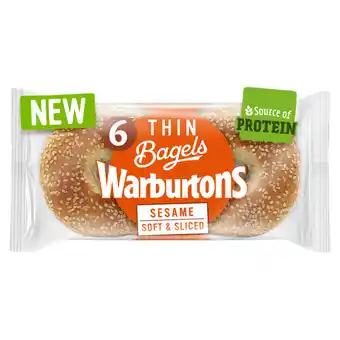 Asda Warburtons 6 Sesame Thin Bagels offer