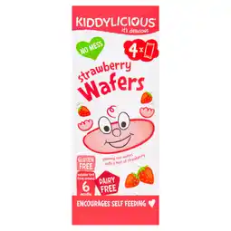 Asda Kiddylicious Strawberry Mini Wafers Baby Snacks 4x4g offer