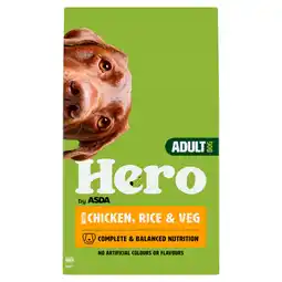 Asda Hero by ASDA Chicken, Rice & Veg Dry Adult Dog Food 12kg offer