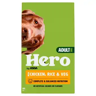 Asda Hero by ASDA Chicken, Rice & Veg Dry Adult Dog Food 12kg offer