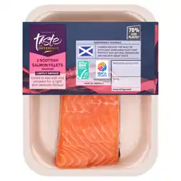 Sainsbury's Sainsbury's Skin on ASC lightly Smoked Scottish Salmon Fillets, Taste the Difference x2 240g offer