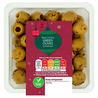Sainsbury's Sainsbury's Manzanilla Olives With Garlic & Herbs 300g offer