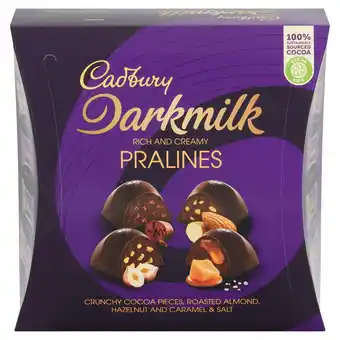 Sainsbury's Cadbury Darkmilk Pralines Chocolate Box 236g offer