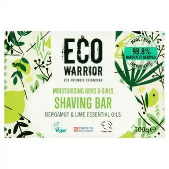 Sainsbury's Eco Warrior Moisturising Boys & Girls Shaving Bar Bergamot & Lime Essential Oils 100g offer