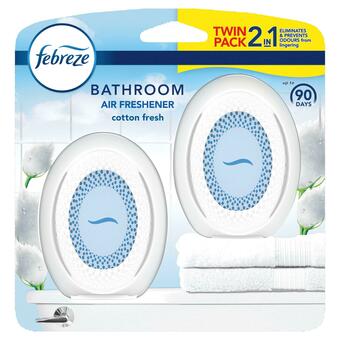 Sainsbury's Febreze Bathroom, Continuous Air Freshener Odour Elimination & Prevention, Cotton Fresh offer
