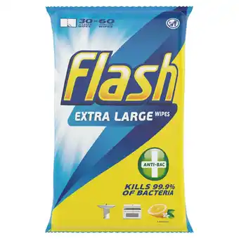 Sainsbury's Flash Cleaning Wipes Lemon Antibacterial x30 offer