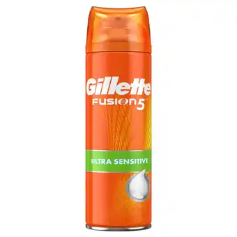 Sainsbury's Gillette Fusion5 Ultra Sensitive Men's Shaving Foam 250ml offer