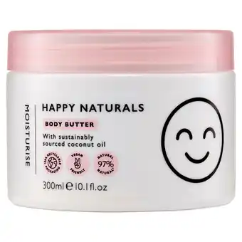Sainsbury's Happy Naturals Body Butter Moisturise 300ml offer