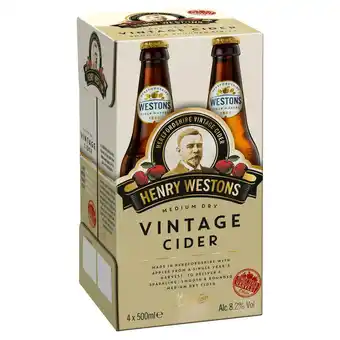 Sainsbury's Henry Westons Vintage Cider 4x500ml offer