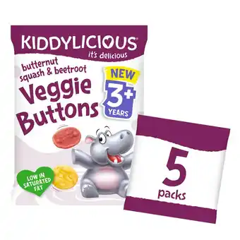 Sainsbury's Kiddylicious Butternut Squash & Beetroot Veggie Buttons 3+ Years 5x8g offer