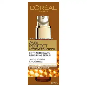 Sainsbury's L'Oreal Age Perfect Intensive Renourish Manuka Honey Serum 30ml offer