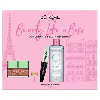 Sainsbury's L'Oreal Paris Beauty Like A Boss Micellar, Face Mask & Mascara Gift Set For Her offer