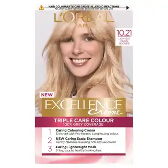 Sainsbury's L'Oreal Paris Excellence Permanent Hair Dye Lightest Pearl Blonde 10.21 offer