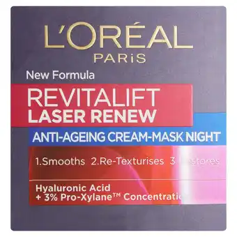 Sainsbury's L'Oreal Paris Revitalift Laser Renew Anti Ageing Night Cream 50ml offer