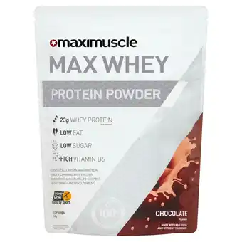 Sainsbury's MaxiMuscle Max Whey Protein Powder Chocolate Flavour 480g offer