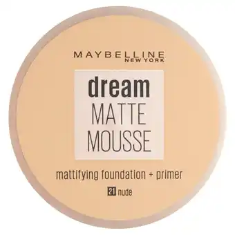Sainsbury's Maybelline Dream Matte Mousse Foundation 021 Nude offer