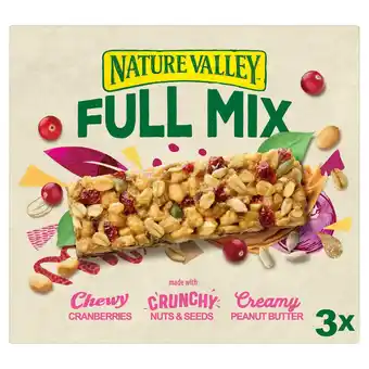 Sainsbury's Nature Valley Full Mix Cranberry & Peanut Butter Cereal Bars 3x40g offer