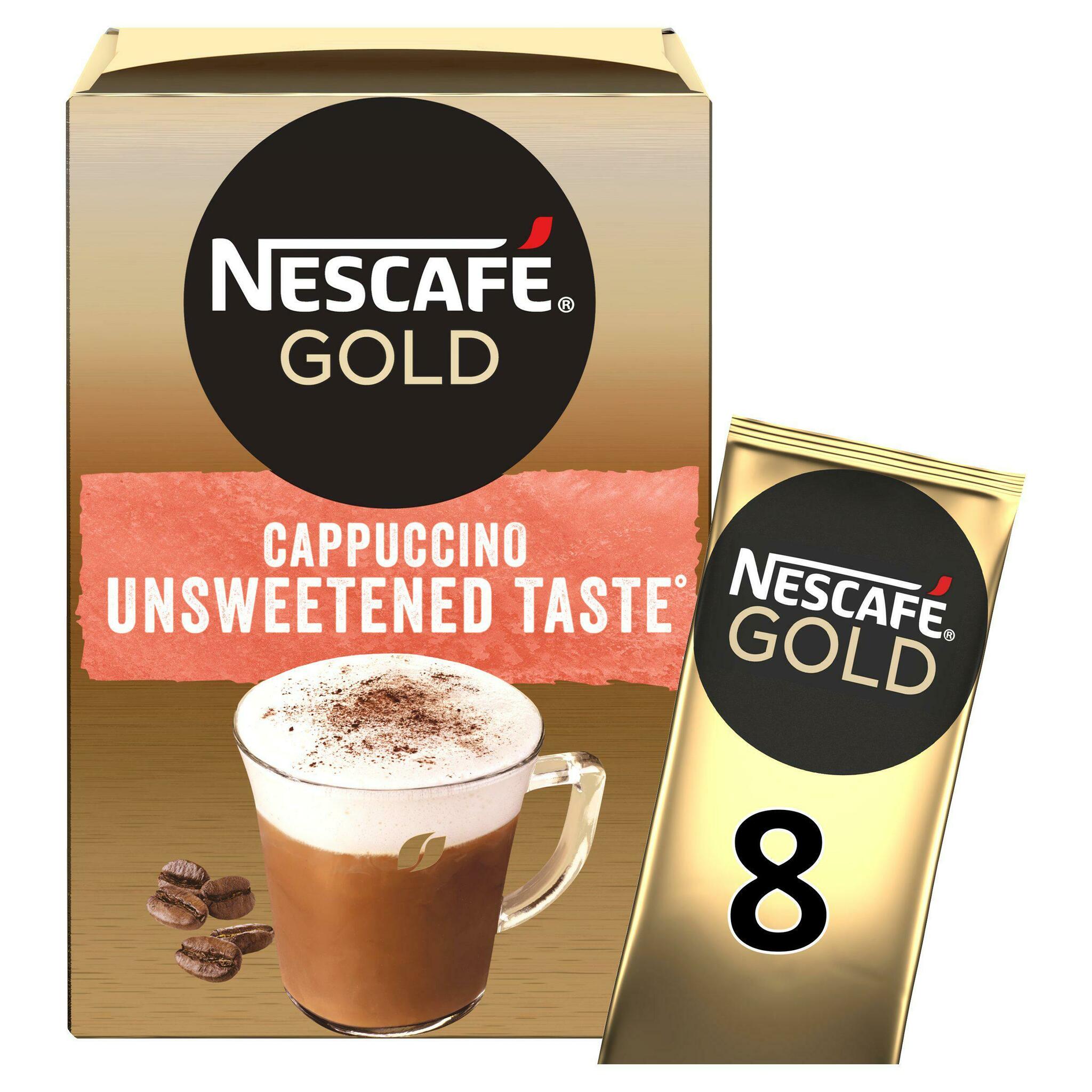 Nescafé Gold Cappuccino Unsweetened Instant Coffee Sachets x8 offer at