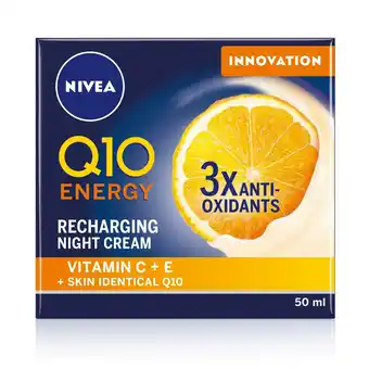 Sainsbury's Nivea Q10 Energy Recharging Night Cream 50ml offer