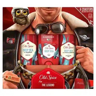 Sainsbury's Old Spice Aviator Gift Set For Men with Deep Sea Products x3 offer
