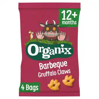 Sainsbury's Organix Barbeque Gruffalo Claws Toddler Snack Corn Puffs Multipack 4x15g offer
