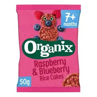 Sainsbury's Organix Raspberry & Blueberry Rice Cakes 50g offer
