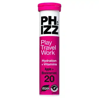 Sainsbury's Phizz Multivitamin Hydration Apple & Blackcurrant Tablets x20 offer