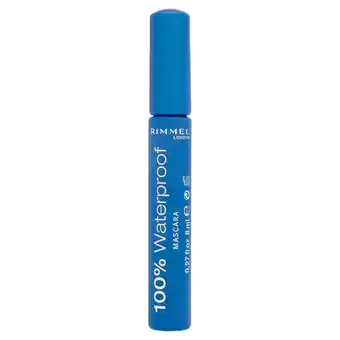 Sainsbury's Rimmel London 100% Waterproof Mascara 002 Brown Black 8ml offer