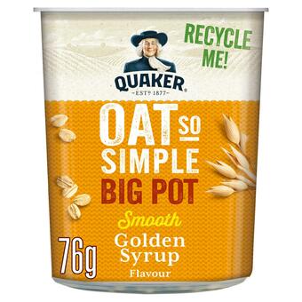 Sainsbury's Quaker Oat So Simple Golden Syrup Porridge Big Pot 76g offer