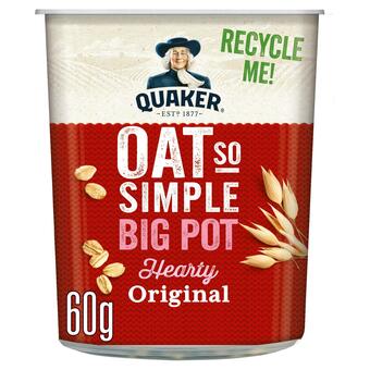 Sainsbury's Quaker Oat So Simple Original Porridge Big Pot 60g offer