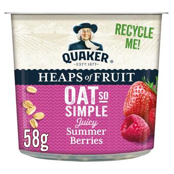 Sainsbury's Quaker Oat So Simple Summer Berries Porridge Pot 58g offer