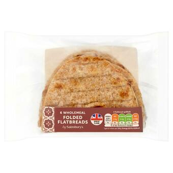 Sainsbury's Sainsbury's Wholemeal Folded Flatbreads x6 offer