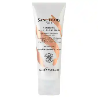 Sainsbury's Sanctuary Spa 1 Minute Daily Glow Mask 75 ml offer