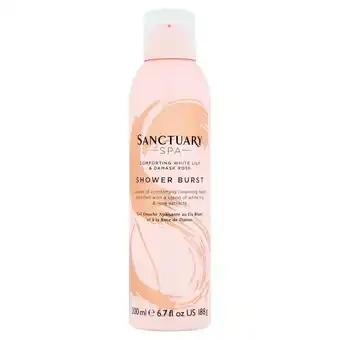 Sainsbury's Sanctuary Spa Comforting White Lily & Damask Rose Shower Burst 200ml offer