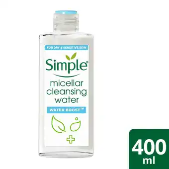 Sainsbury's Simple Waterboost Sensitive Skin Micellar Cleansing Water 400ml offer