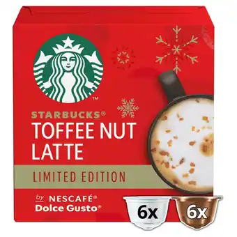 Sainsbury's Starbucks by Nescafe Dolce Gusto Toffee Nut Latte Limited Edition Coffee Pods 12 Pods Per Box offer