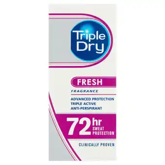 Sainsbury's Triple Dry Roll-On Fresh 50ml offer