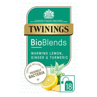 Sainsbury's Twinings BioBlends Warming Lemon, Ginger & Turmeric Tea Bags x18 27g offer