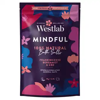 Sainsbury's Westlab Mindful Epsom & Himalayan Bath Salt with Frankincense & Bergamot 1kg offer