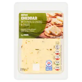 Asda ASDA British Cheddar Cheese With Pickled Onions & Chives 200g offer