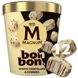 Asda Magnum Bon Bon Ice Cream Frozen Snack White Chocolate & Cookies 12x 17 ml (204 ml) offer