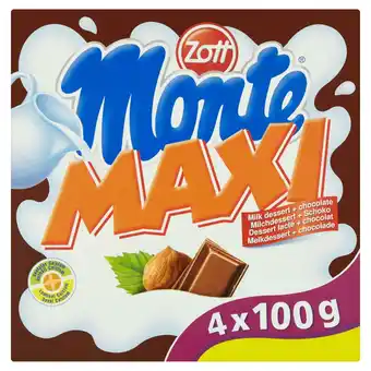 Sainsbury's Zott Monte Maxi Milk Dessert and Chocolate 4x100g offer