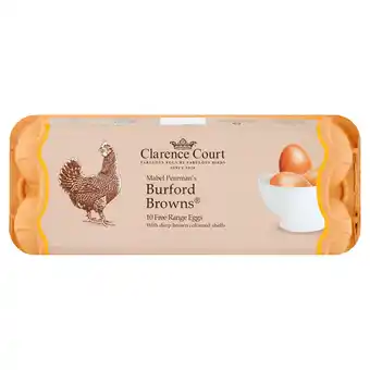 Sainsbury's Clarence Court Mabel Pearman's Burford Browns Free Range Eggs with Deep Brown Coloured Shells x10 offer