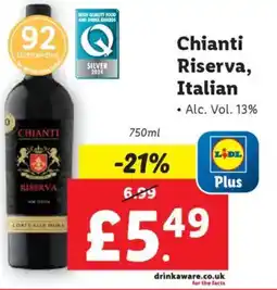 Lidl Chianti Riserva, Italian offer