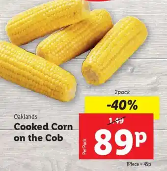 Lidl Oaklands Cooked Corn on the Cob offer