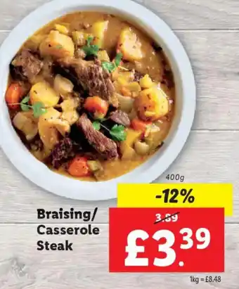 Lidl Braising/ Casserole Steak offer