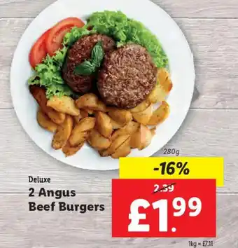 Lidl Deluxe 2 Angus Beef Burgers offer