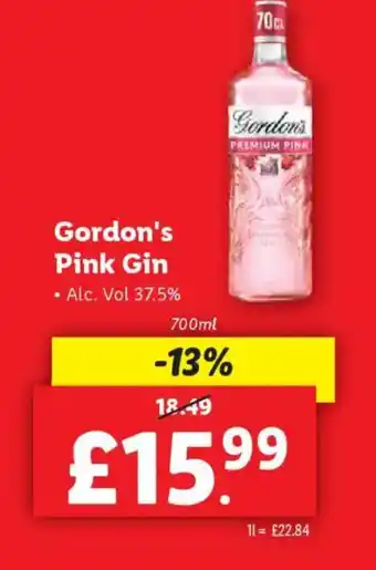 Lidl Gordon's Pink Gin offer