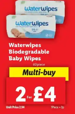 Lidl Waterwipes Biodegradable Baby Wipes offer